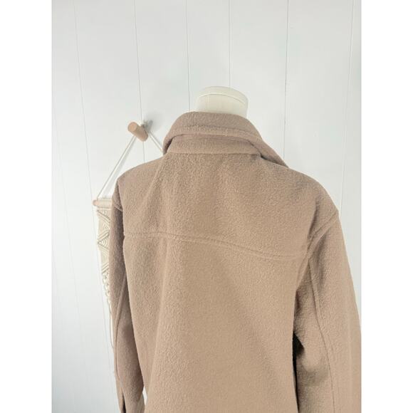 NWT Joie Teddy Jacket Womens XL Camel Tan Cropped Moto Shacket - Picture 7 of 8